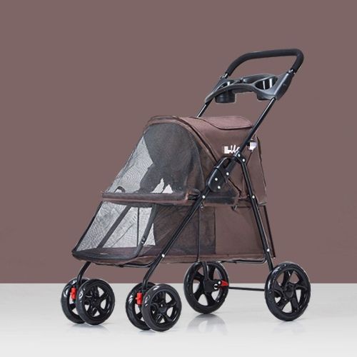 Pet Dog Stroller, Quick Folding, Shockproof with 2 Front Swivel Wheels & Rear Brake Wheels, Cup & Storage Bags Holder, Puppy Jogger Carrier Pet Dog Stroller, Quick Folding, Shockproof with 2 Front Swivel Wheels & Rear Brake Wheels, Cup & Storage Bags Holder, Puppy Jogger Carrier